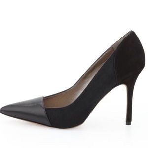 Sam Edelman Shoes - Sam Edelman Desiree Mixed-Leather Pump, Black Sam Edelman Shoes - Sam Edelman Desiree Mixed-Leather Pump, Black